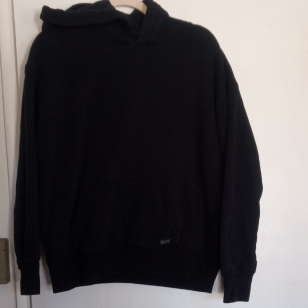 Hollister Jet Black Hoodie Unisex Size Small Like New Oversize Fit